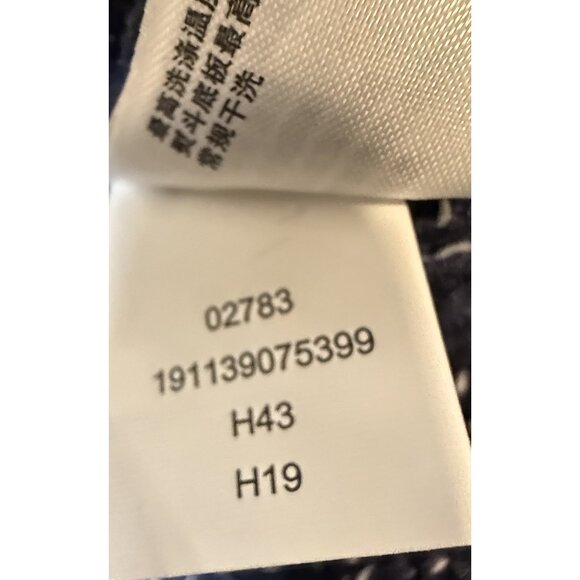 Roots Marled Knit Full-Zip Sweater Jacket Navy White Cotton Blend Size L - Picture 7 of 7